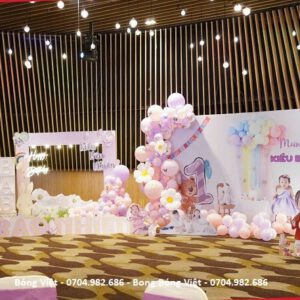 Background sinh nhật luxury cho bé gái