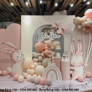 Decor sinh nhật background đẹp cho bé gái