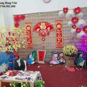 Trang trí tết với manh tre